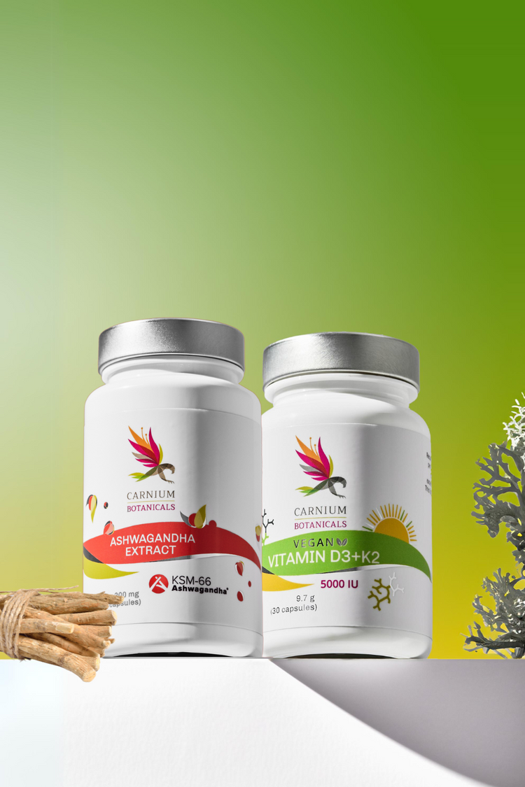 Balíček Antistress a dokonalý spánek (Ashwagandha Extract + Vitamín D3 + K2)