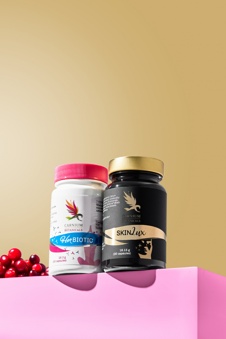 Balíček Zdravá pokožka zevnitř ven (Her Biotic + Skin Lux)