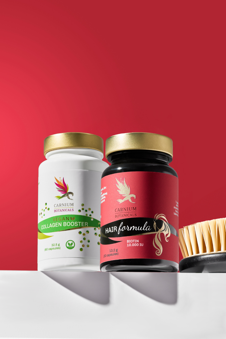 Balíček Pevnost a zdraví vlasů, nehtů a pokožky (Hair Formula + Vegan Collagen Booster)