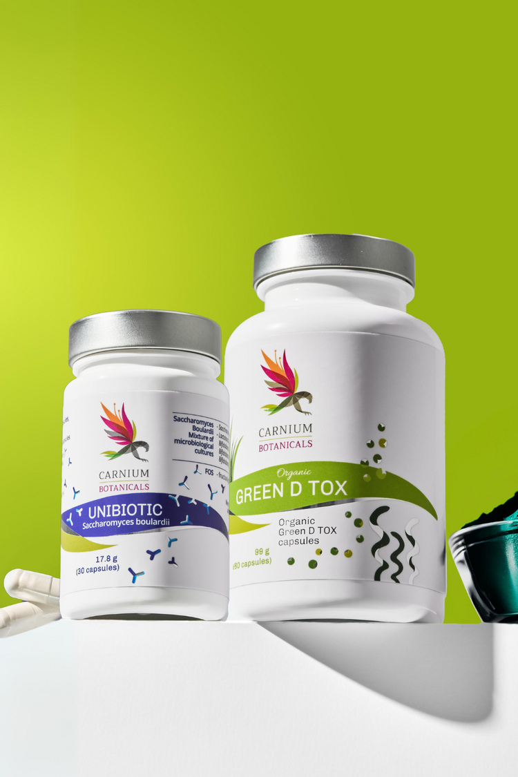 Balíček Hloubková detoxikace (BIO Green D Tox + Unibiotic Saccharomyces Boulardii)