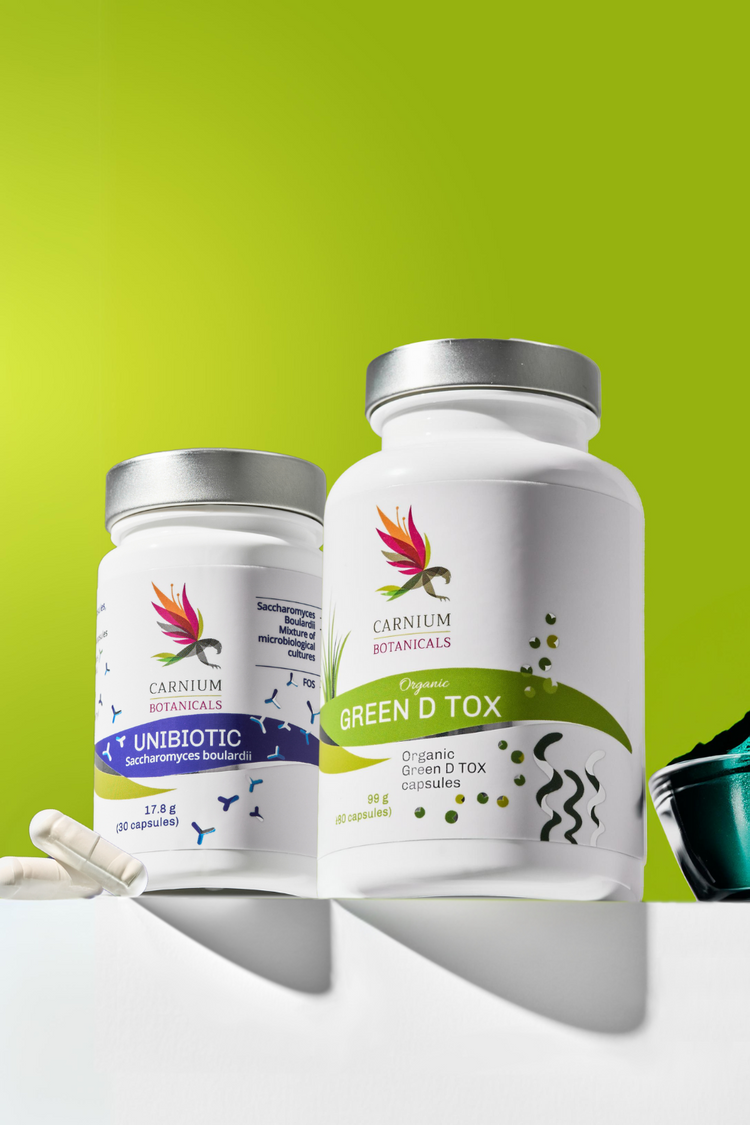 Balíček Hloubková detoxikace (BIO Green D Tox + Unibiotic Saccharomyces Boulardii)