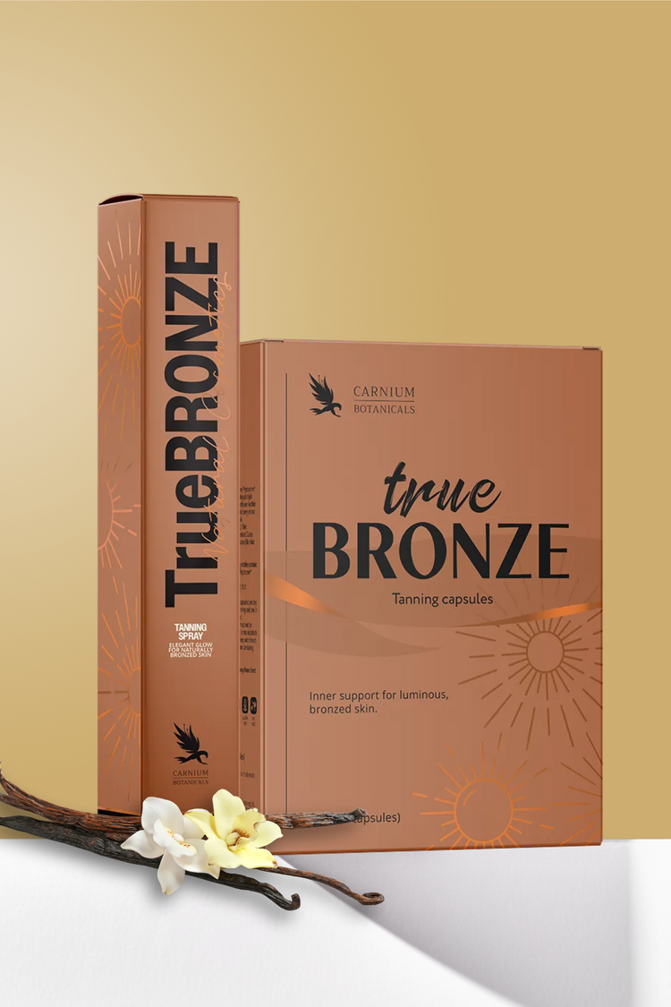 Balíček Bronzová pokožka po celý rok (True Bronze kapsle + TrueBRONZE opalovací olej)